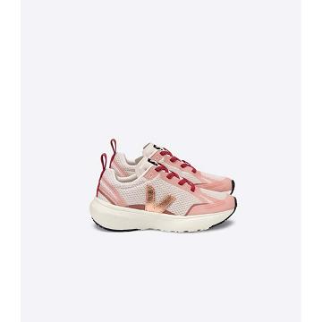 Veja CANARY ELASTIC LACE Futócipő Gyerek Beige/Pink | HU 720XYU